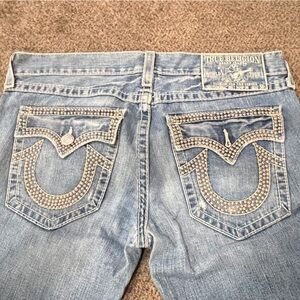 True Religion Light Blue men's Jeans with Silver Accents